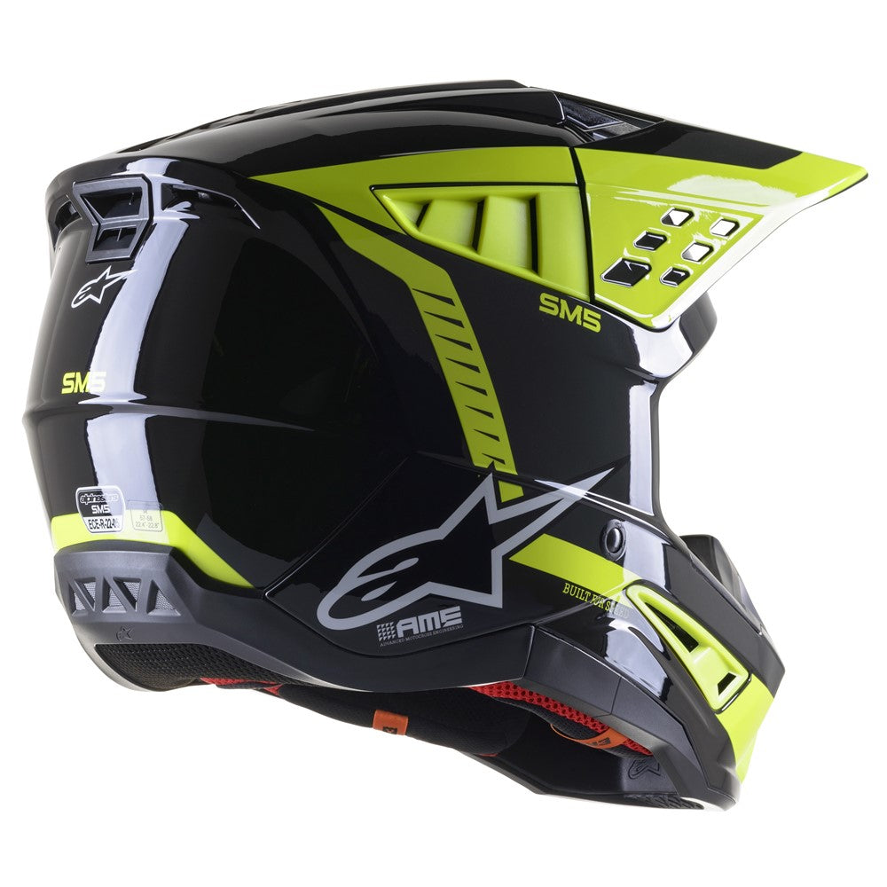 Alpinestars SM5 MX Helmet - Beam Black/Yellow