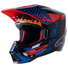 Load image into Gallery viewer, Alpinestars S-M5 Solar Flare Adult MX Helmet - Black/Blue/Red Fluoro