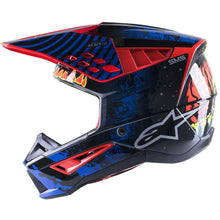 Load image into Gallery viewer, Alpinestars S-M5 Solar Flare Adult MX Helmet - Black/Blue/Red Fluoro