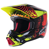 Alpinestars S-M5 Solar Flare Adult MX Helmet - Black/Red Fluoro/Yellow Fluoro