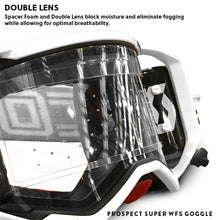 Load image into Gallery viewer, Prospect Goggle Super WFS White Black Clear Works lens