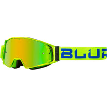 Load image into Gallery viewer, Blur Adult B-20 MX Goggles - Hi-Viz Blue / Red Lens