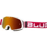 Blur Adult B-20 MX Goggles - Ruby Red White / Red Lens