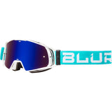 Blur Adult B-20 MX Goggles - Teal White / Blue Lens