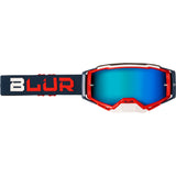 Blur Adult B-40 MX Goggles - Blue/Red - Blue Lens
