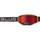Blur Adult B-40 MX Goggles - Grey/Orange - Orange Lens