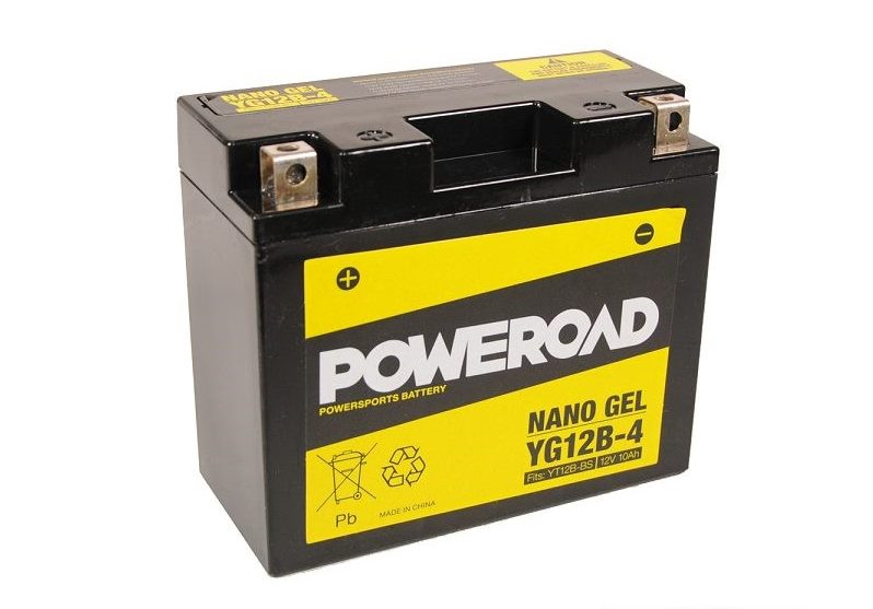 Poweroad : YT12BBS - YT12B4 : Nano Gel Motorcycle Battery
