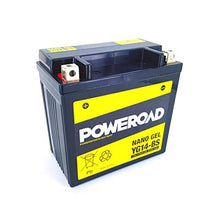 Load image into Gallery viewer, Poweroad : YG14-BS - YTX14BS : Nano Gel Motorcycle Battery