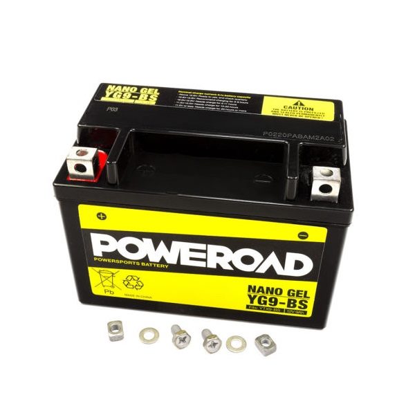 Poweroad : YTX9BS - YG9-BS - CYG9BS : Nano Gel Motorcycle Battery