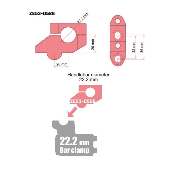 Zeta 26mm Handlebar Riser - 7/8 To 7/8 - 20mm Offset