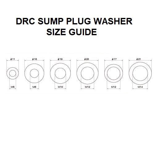 DRC 6mm x 11mm Sump Plug Washers - 5 Pack