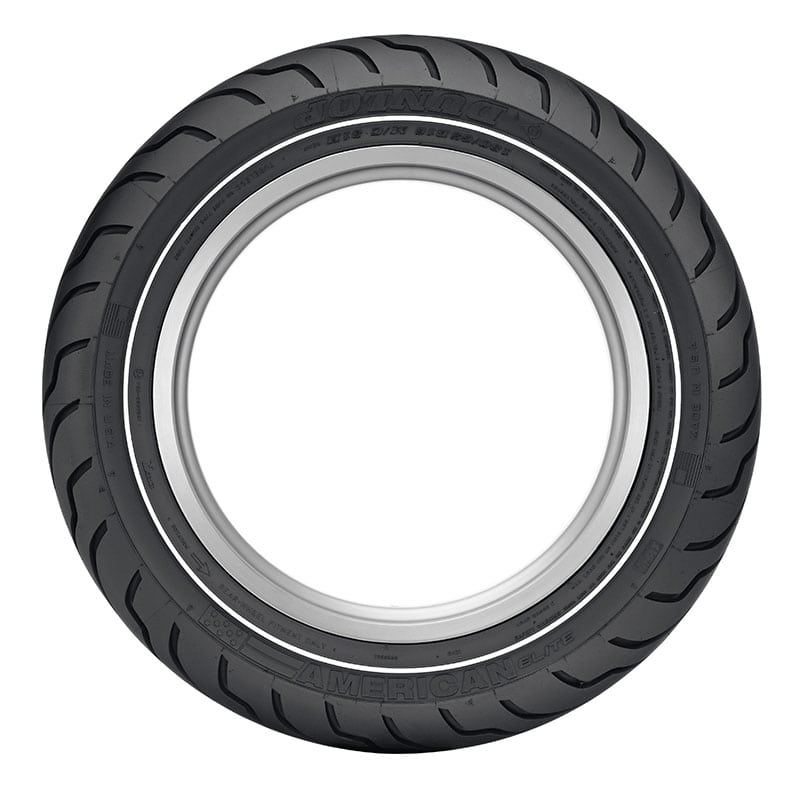 Dunlop 180/65-16 American Elite Rear Tyre - 81H Bias TL - Narrow White Wall