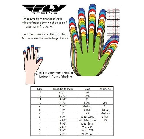 Fly : Adult Ladies X-Large (9) : Pro Lite MX Gloves : Blue/Hi-Vis