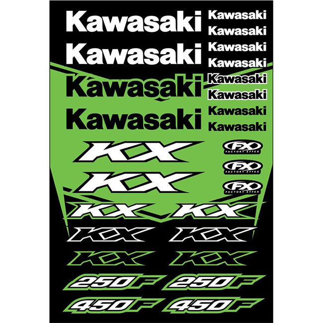 Factory Effex Kawasaki Sticker Kit - 480mm x 330mm