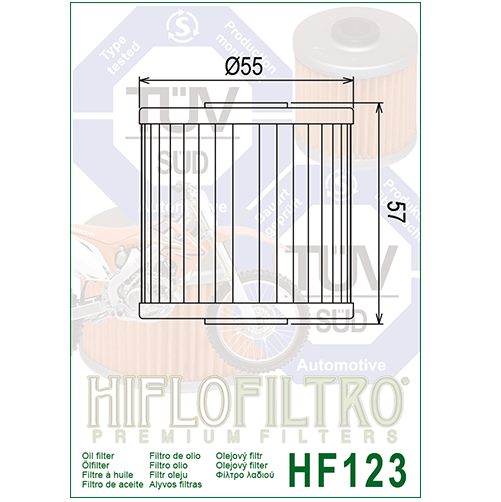 Hiflo : HF123 : Kawasaki : Oil Filter