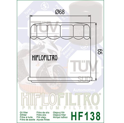 Hiflo : HF138 : Aprilia Suzuki : Oil Filter
