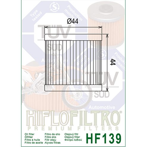 Hiflo : HF139 : Kawasaki Suzuki : Oil Filter