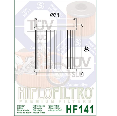 Hiflo : HF141 : Gas Gas Yamaha : Oil Filter