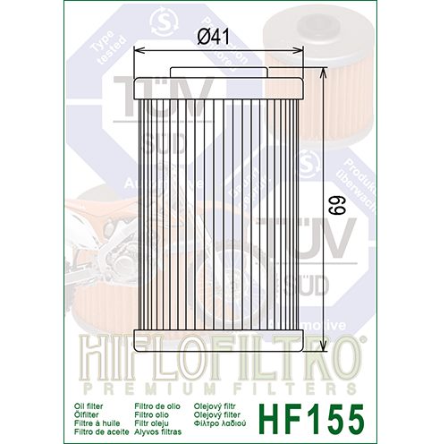Hiflo HF155 : Honda Husaberg Husqvarna KTM : Oil Filter
