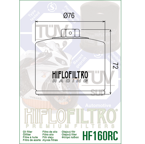 Hiflo : HF160RC : BMW Husqvarna : Racing Oil Filter