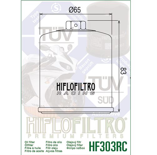 Hiflo : HF303RC : Honda Kawasaki Polaris Victory Yamaha : Racing Oil Filter