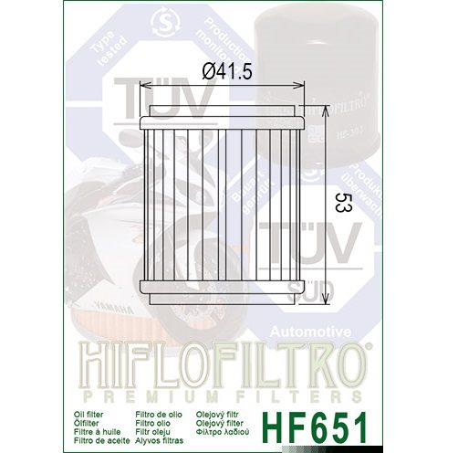 Hiflo : HF651 : Husqvarna KTM : Oil Filter