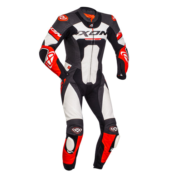 Ixon Jackal 1 Piece Race Suit - Black/White/Red