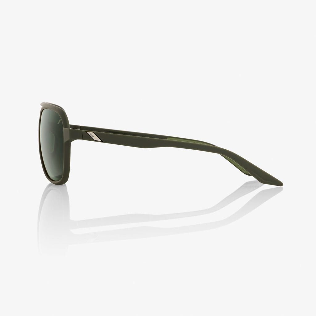 100% Kasia Soft Tact Army Green - Grey/Green Lens Sunglasses