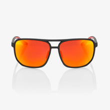 Load image into Gallery viewer, 100% Konnor Soft Tact Black Sunglasses - HiPER Red Multilayer Mirror Lens