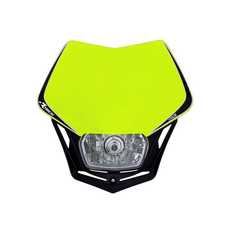 Rtech Universal V-Face Full LED Headlight - Black Yellow