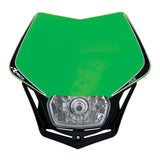 Rtech Universal V-Face Enduro Headlight - Black Green