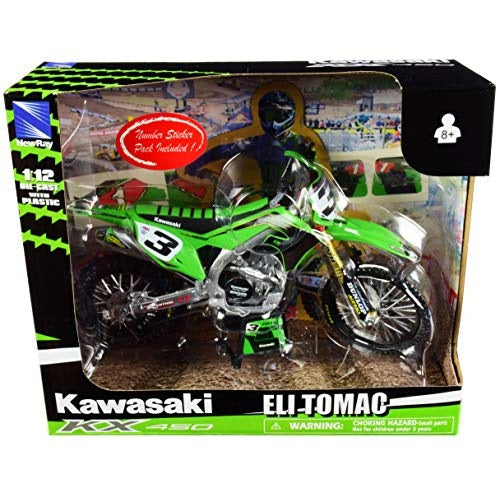 1:12 : Die-Cast Model : Kawasaki KX450F : Eli Tomac : 58113