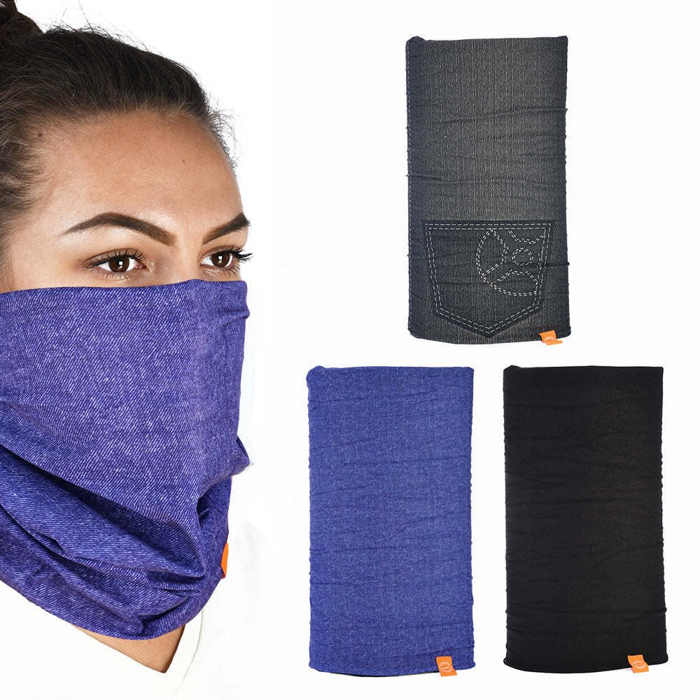Oxford Comfy Face Mask - 3 Pack - Jeans