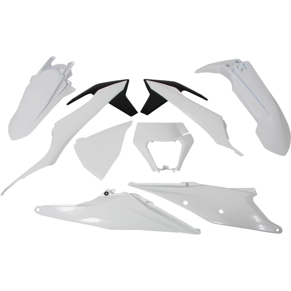 Rtech Plastic Kit - KTM 150-500 EXC EXCF XCW XC - White Black