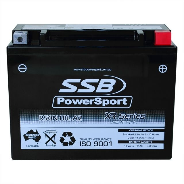SSB R50N18L-A2 XR Series AGM Motorcycle Battery - Y50N18L-A2