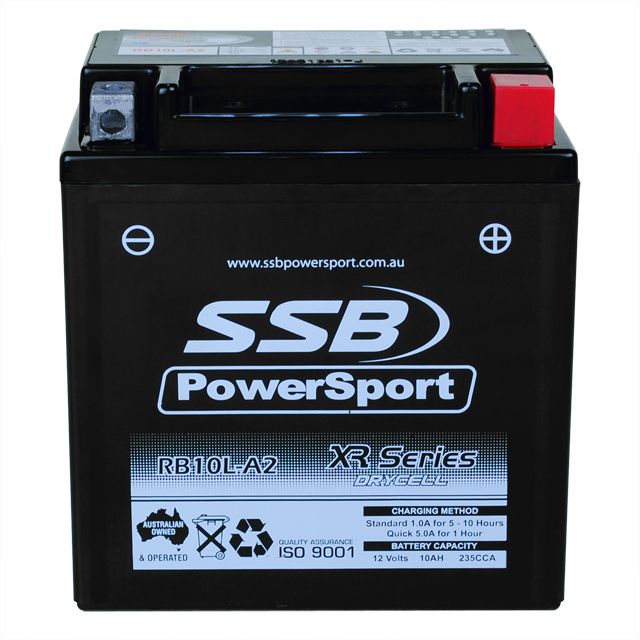 SSB RB10L-A2 XR Series AGM Motorcycle Battery - YB10L-A2