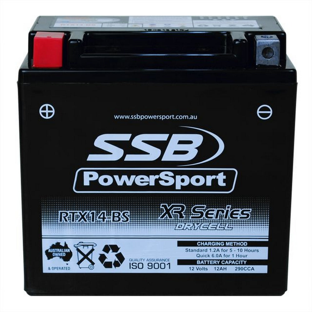 SSB RTX14-BS XR Series AGM Motorcycle Battery - YTX14-BS