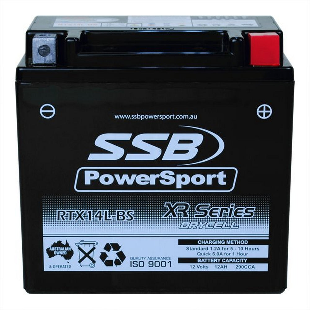 SSB RTX14L-BS XR Series AGM Motorcycle Battery - YTX14L-BS