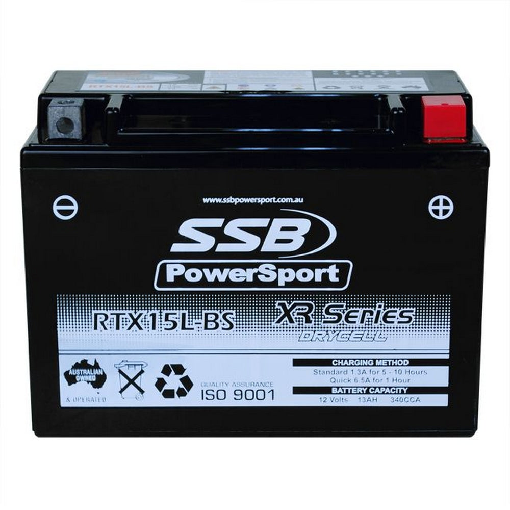 SSB RTX15L-BS XR Series AGM Motorcycle Battery - YTX15L-BS
