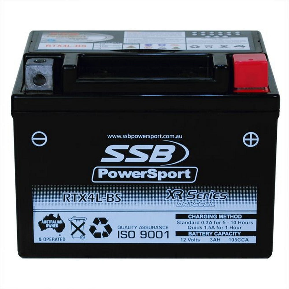 SSB RTX4L-BS XR Series AGM Motorcycle Battery - YTX4L-BS