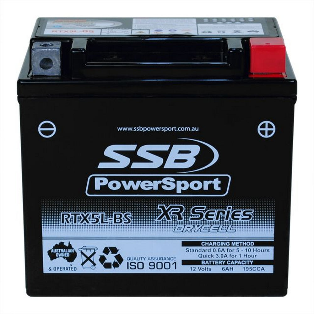 SSB RTX5L-BS XR Series AGM Motorcycle Battery - YTX5L-BS