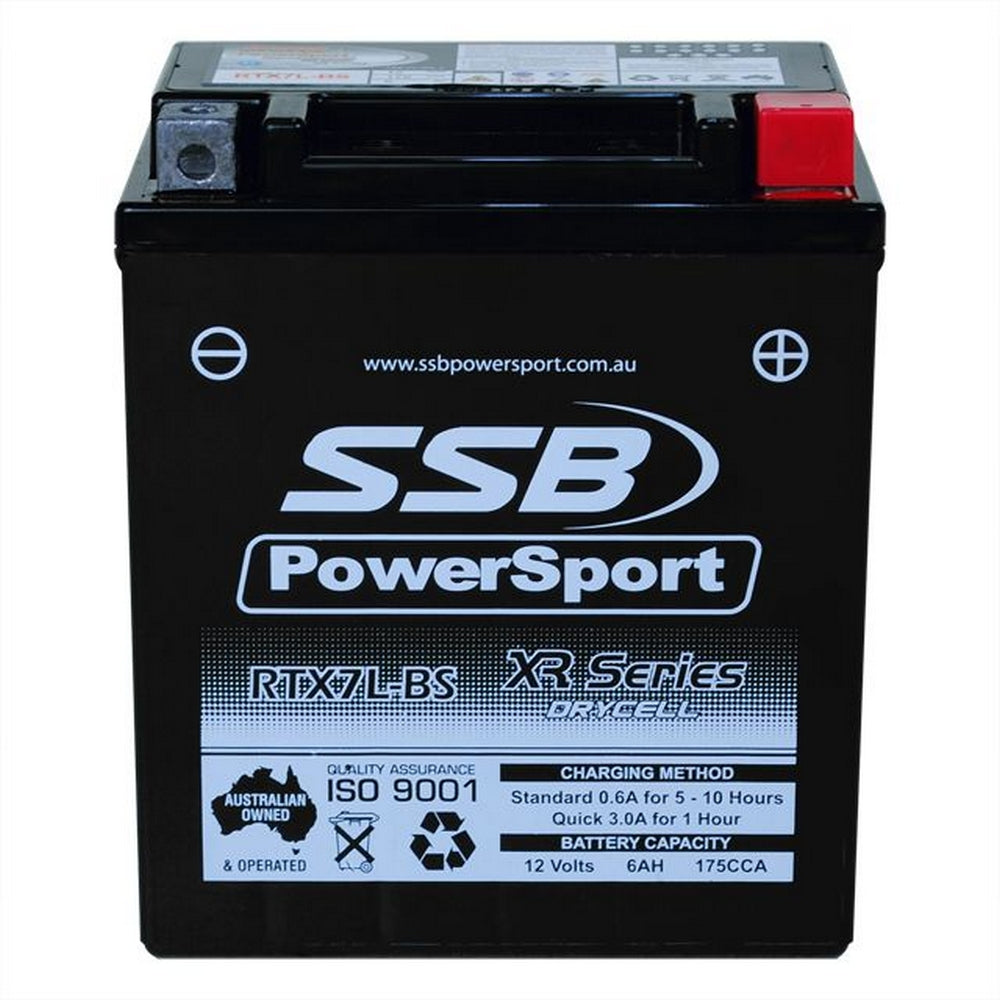 SSB RTX7L-BS XR Series AGM Motorcycle Battery - YTX7L-BS