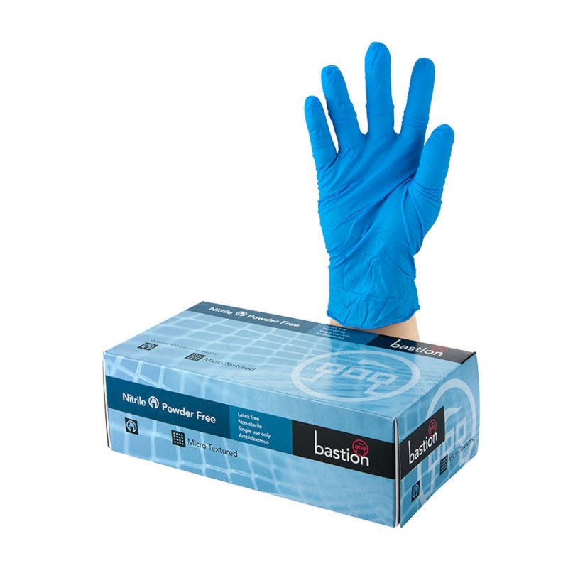 Bastion Blue Nitrile Gloves