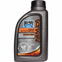 Load image into Gallery viewer, Bel-Ray V-Twin 20W-50 Semi-Synthetic Motor Oil is a synethic blend, multi-grade V-twin motorcycle oil formulated to meet the specific demands of large displacement V-twin engines