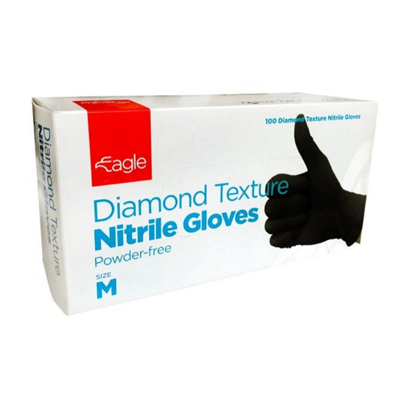 Black Diamond Textured Nitrile Gloves Medium