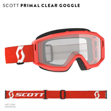 Load image into Gallery viewer, Primal Goggle Clear Red Clear Lens Scott