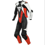 Dainese Mens Laguna Seca 5 One Piece Leather Suit BK/WH/FLUR-RED