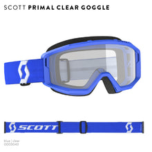 Load image into Gallery viewer, Primal Goggle Clear Blue Clear Lens