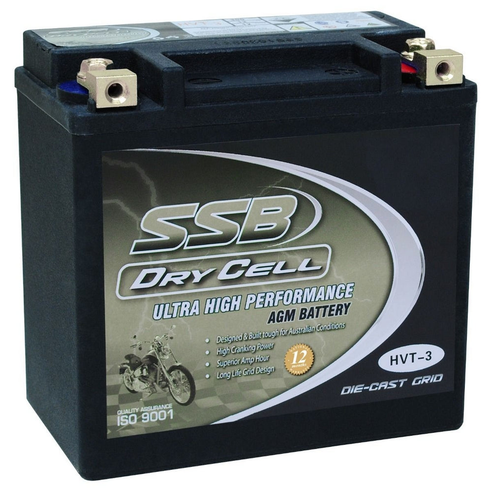 SSB AGM Ultra High Performance Motorcycle Battery - HVT-3 - YTX14LBS