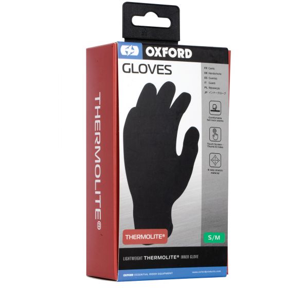 Oxford Thermolite Inner Gloves - Black - Small